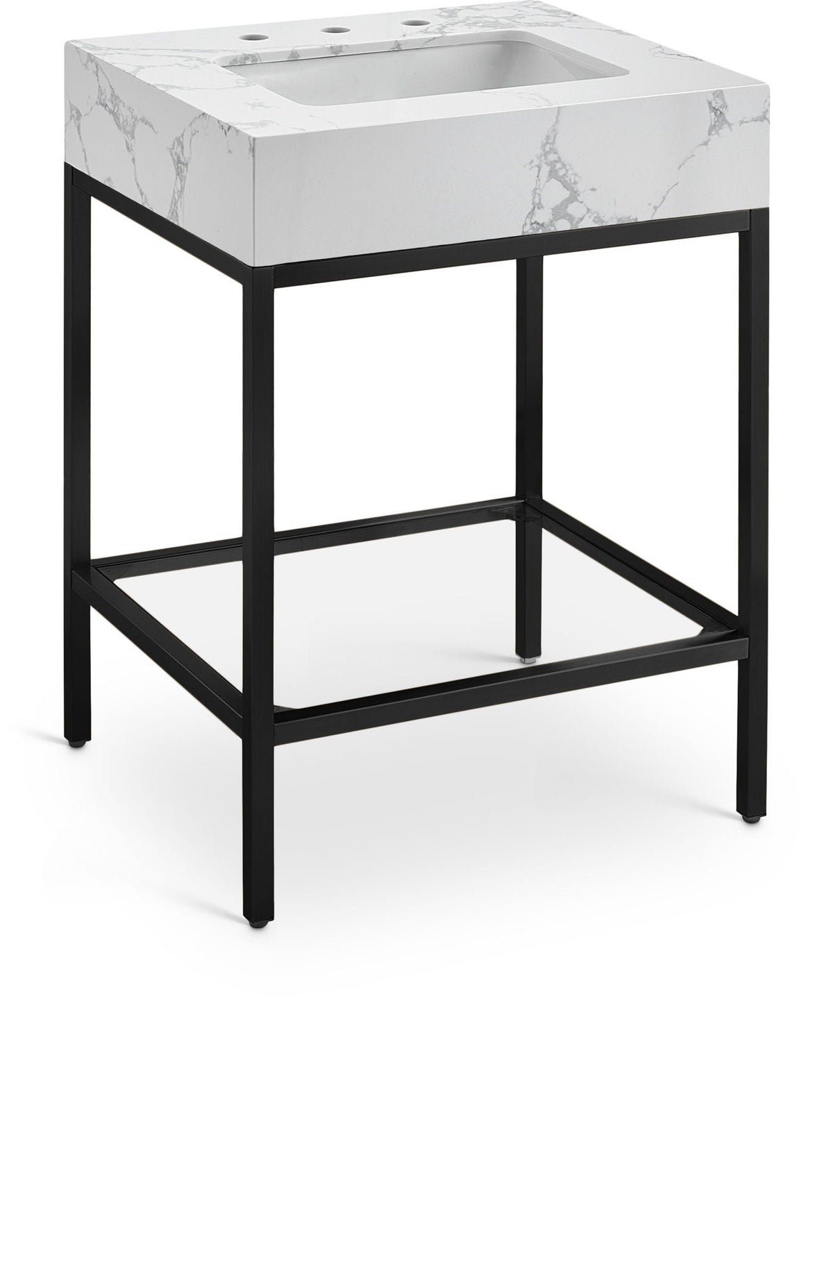 Marmo - Engineered Marble Bathroom Vanity With Black Base