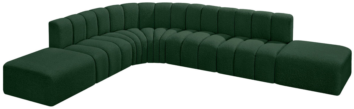 Arc - Boucle Fabric 7 Piece Corner Modular Sofa