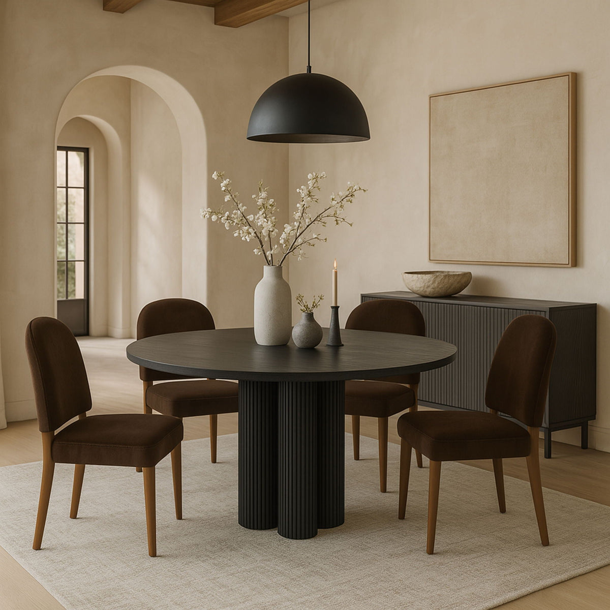 Varinelle - Velvet Dining Chair (Set of 2) - Walnut Frame