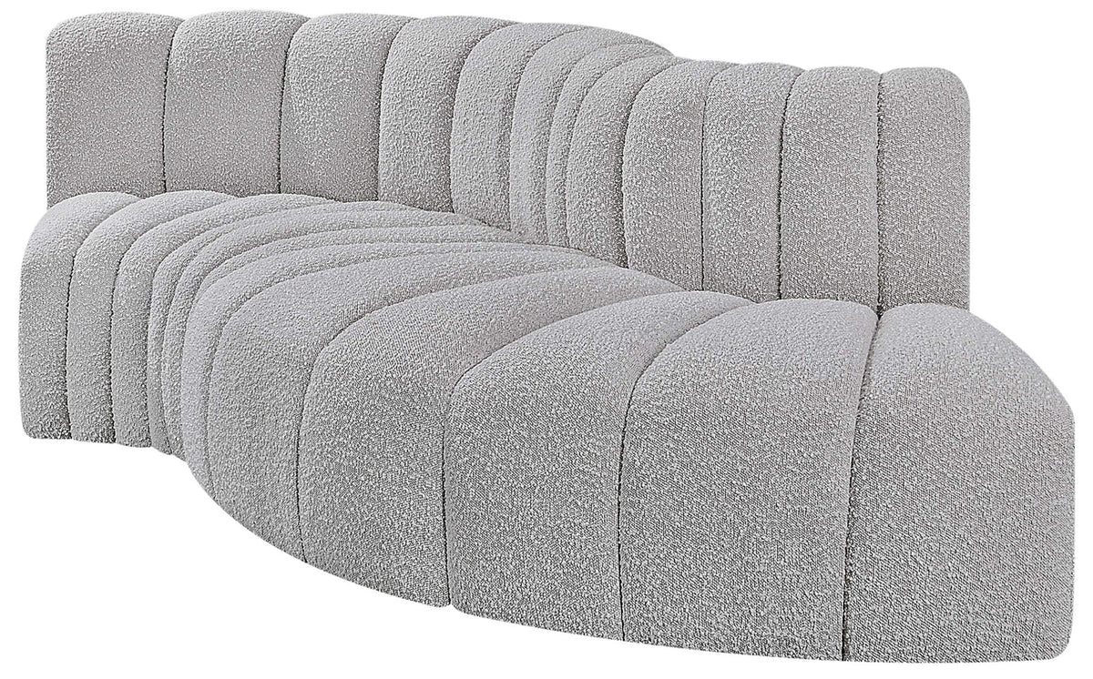 Arc - Boucle Fabric 4 Piece L-Shaped Modular Sofa