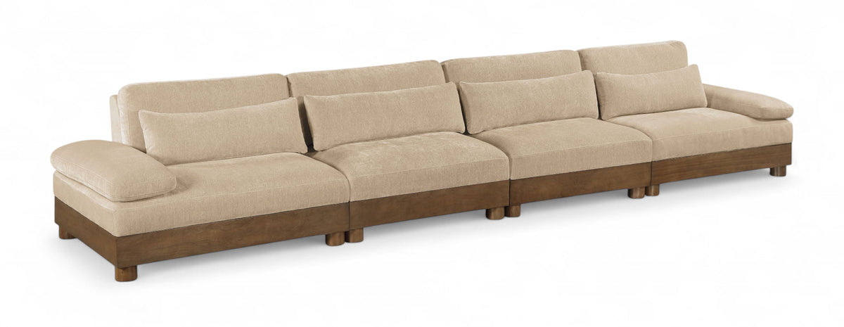 Turin - Chenille Fabric Upholstered Modular Sectional - Beige