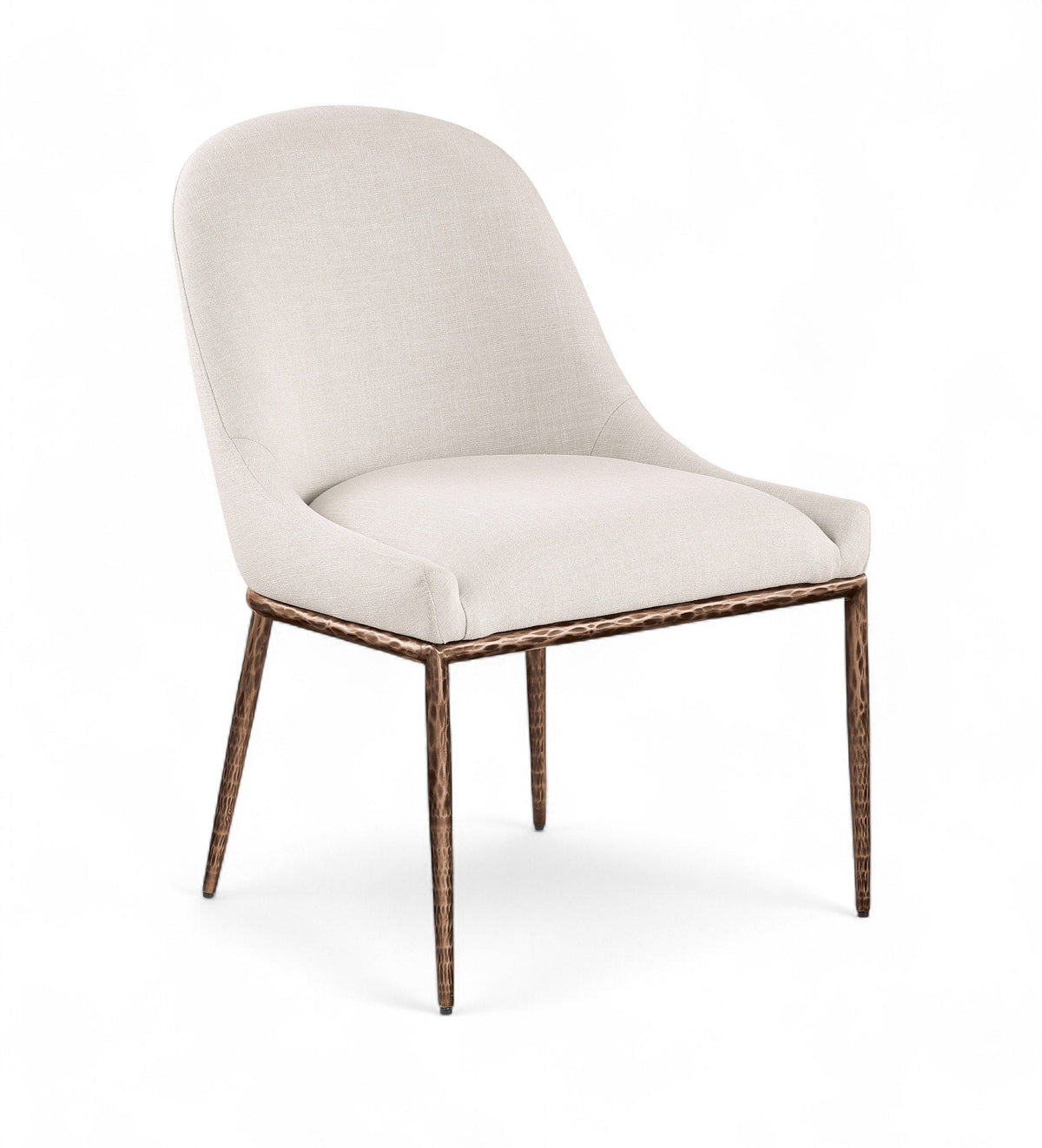 Ferro - Upholstered Dining Side Chair With Brushed Bronze Legs