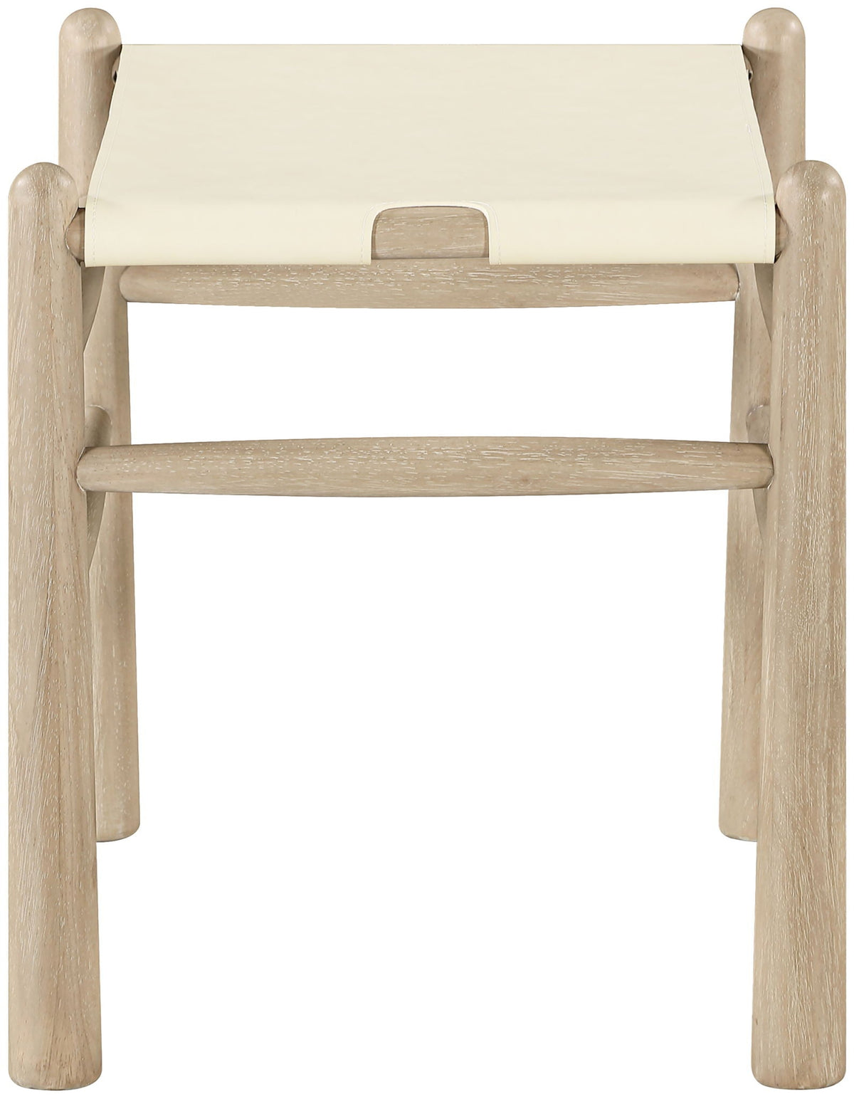 Santos - Faux Leather Upholstered Bench - Natural Frame