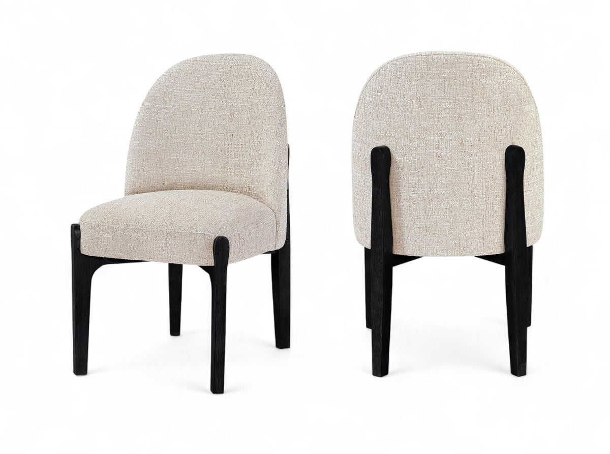 Torino - Upholstered Dining Chair With Brushed Black Base (Set of 2)
