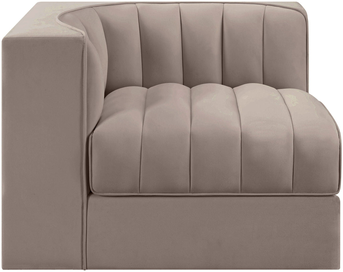 Rummi - Velvet Performance Fabric Upholstered Modular Corner Chair