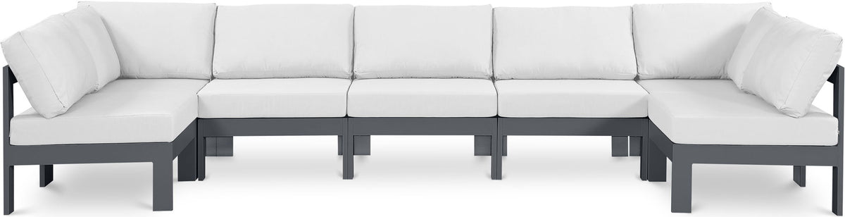 Nizuc - Outdoor Patio 7 Piece Modular Sectional With Gray Frame