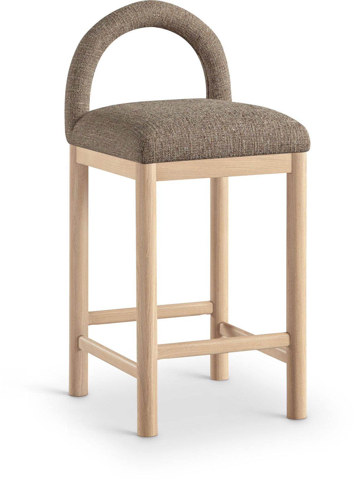 Conrad - Linen Counter Stool With Natural Legs