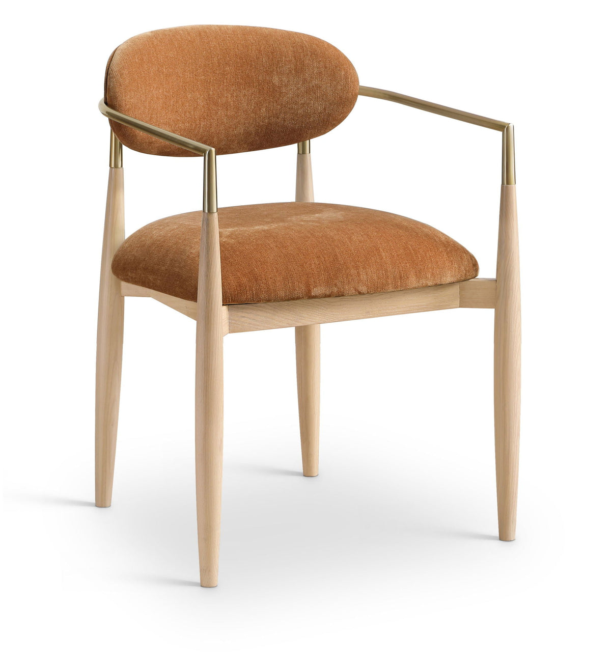 Riccio - Fabric Dining Arm Chair (Set of 2) - Natural Frame
