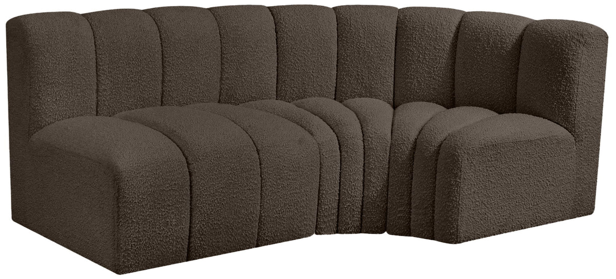 Arc - Boucle Fabric 3 Piece Sofa