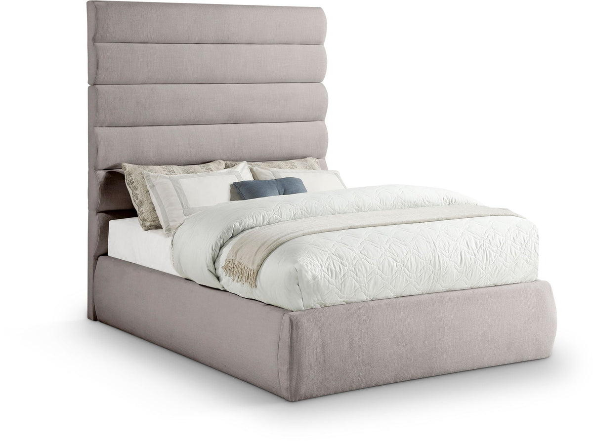 Adam - Linen Fabric Bed With 70.5" Headboard
