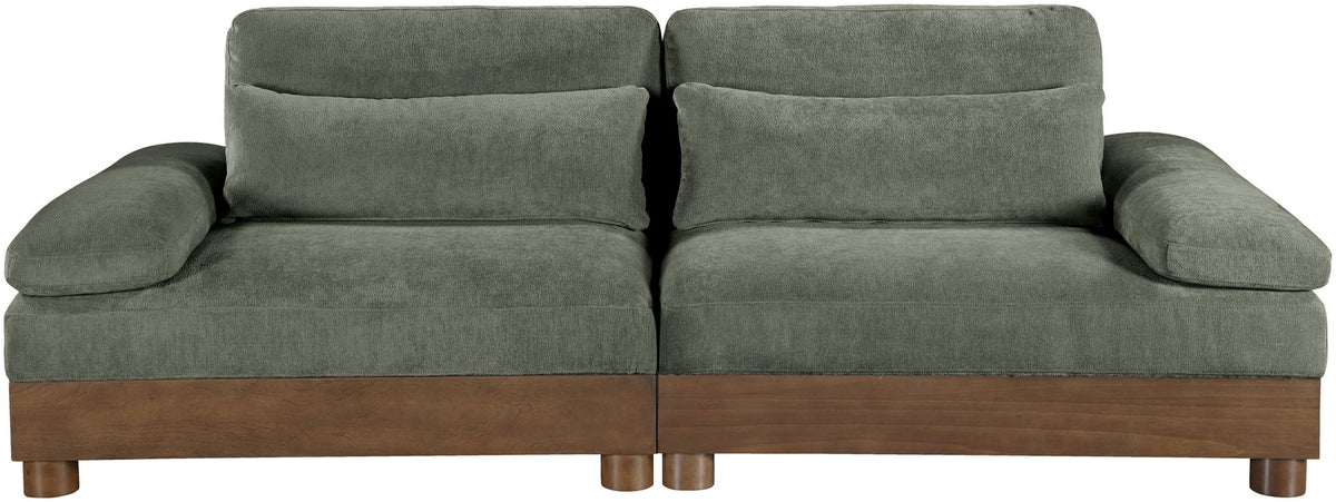 Turin - Chenille Fabric Upholstered Modular Sectional - Green