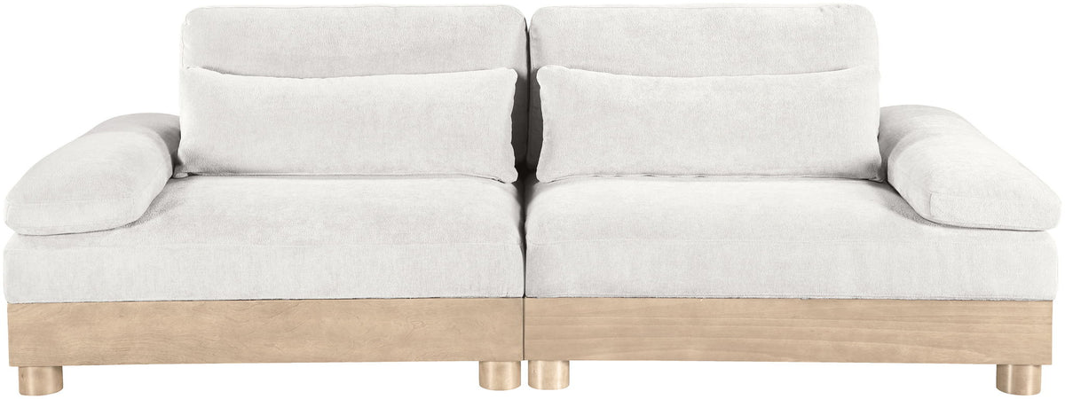 Turin - Chenille Fabric Upholstered Modular Sectional - White