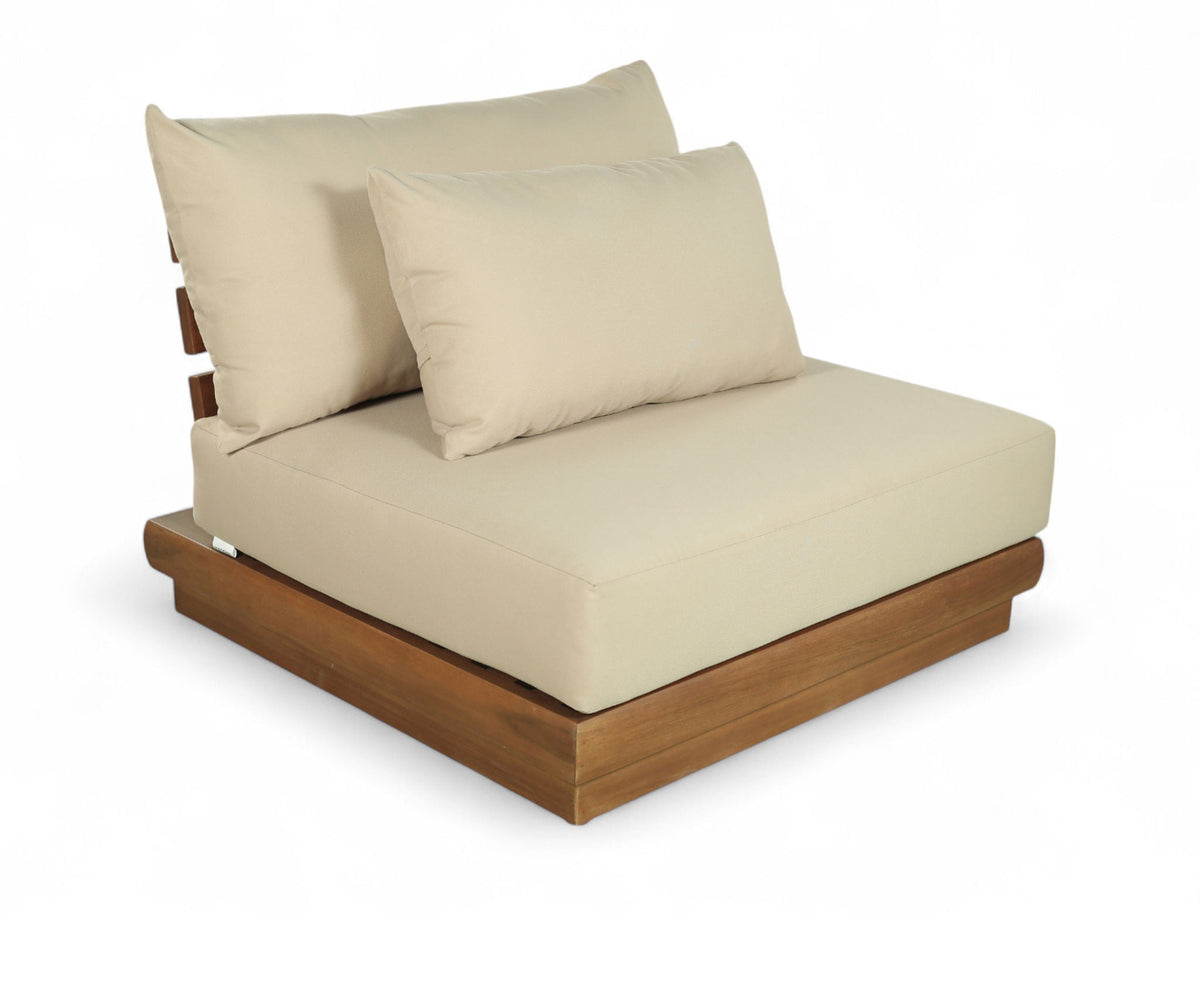 Mirella - Water Resistant Fabric Upholstered Outdoor Patio Modular Armless Chair