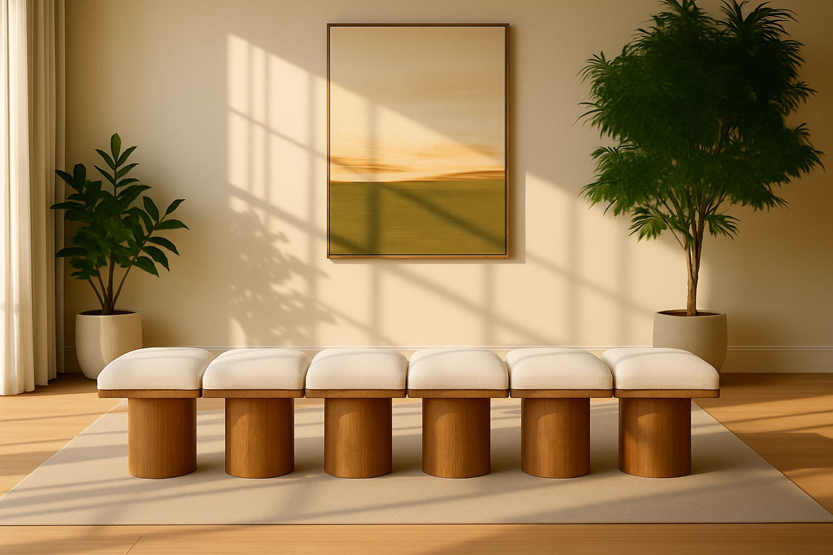 Pavilion - 6 Piece Modular Bench With Brown Base