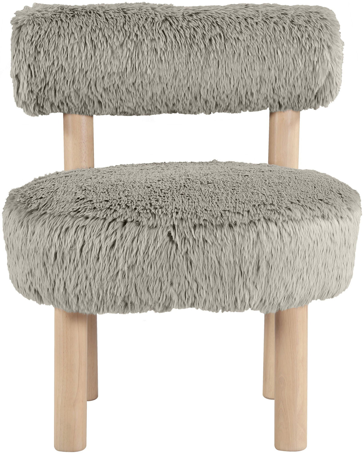 Ambre - Vegan Shearling Fabric Accent Chair - Taupe