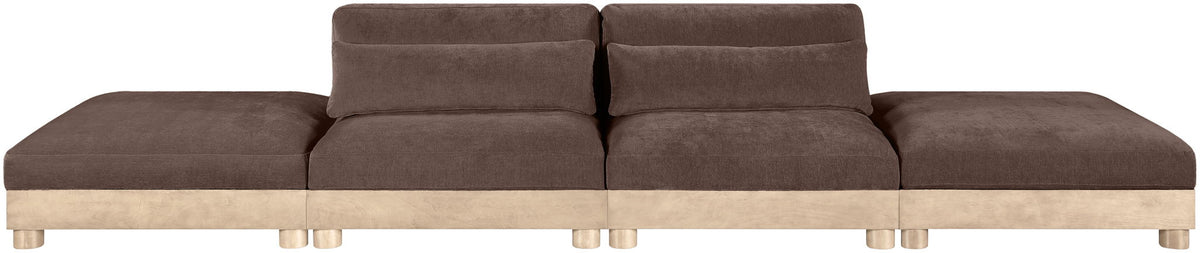 Turin - Chenille Fabric Upholstered Modular Sectional - Brown