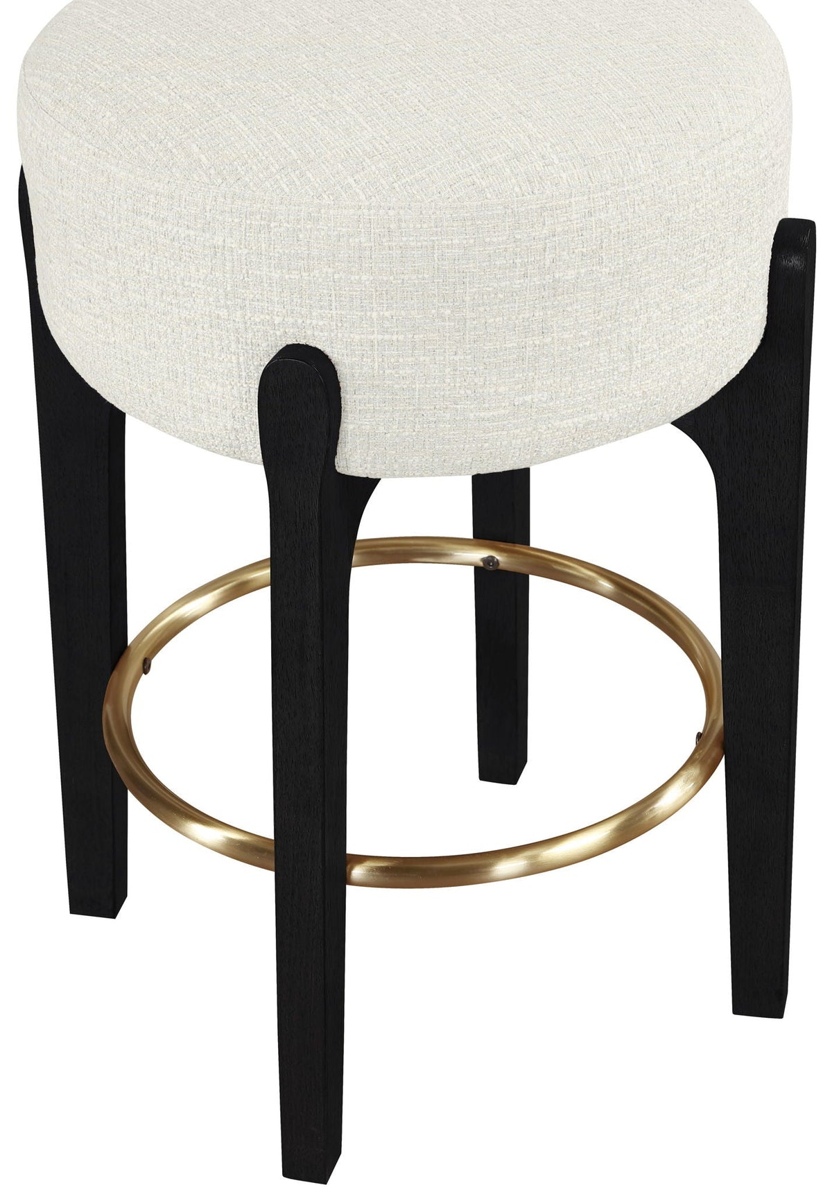 Torino - Backless Counter Stool With Brushed Black Base (Set of 2)