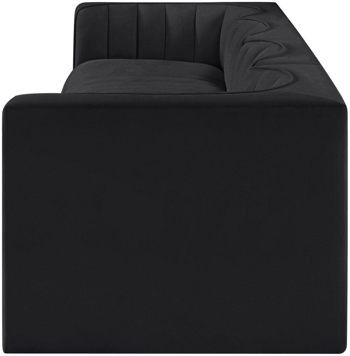 Rummi - Velvet Performance Fabric Upholstered 4 Piece Modular Sofa