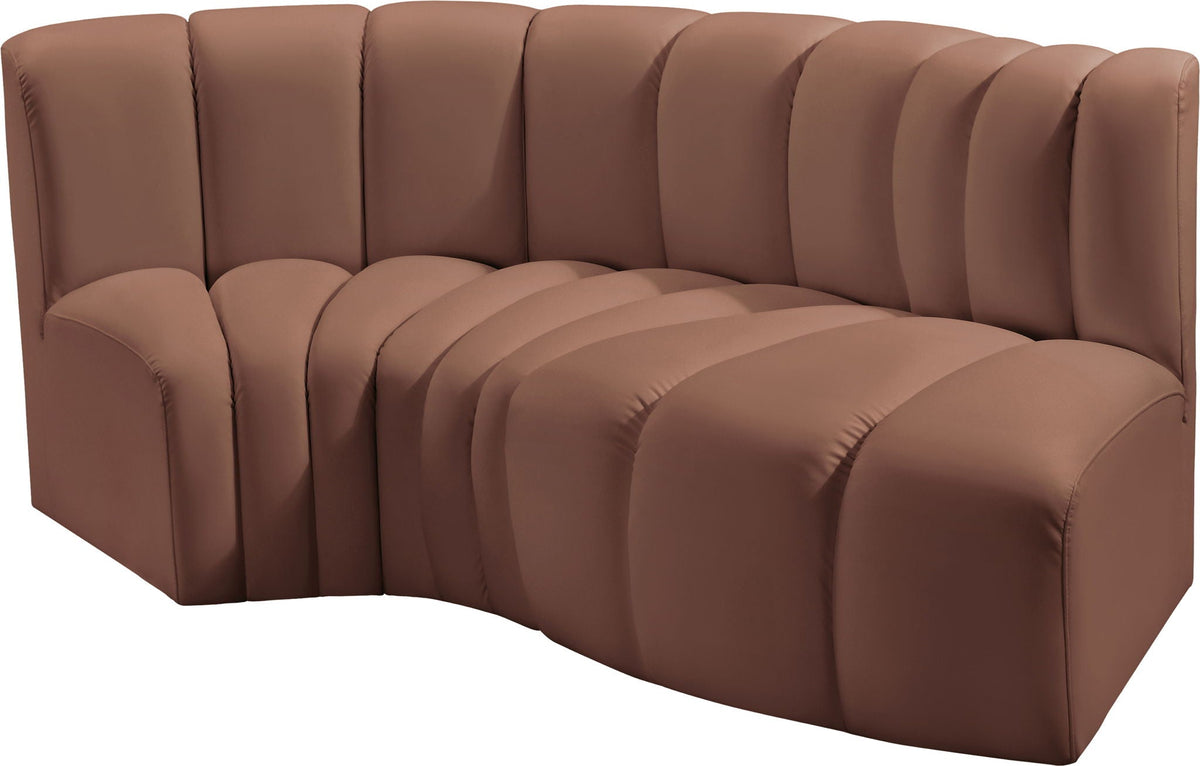 Arc - Faux Leather 3 Piece Modular L-Shaped Sofa