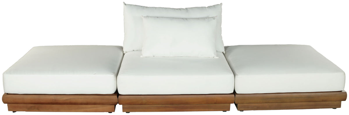 Mirella - 3 Piece Water Resistant Fabric Upholstered Outdoor Patio Modular Sofa