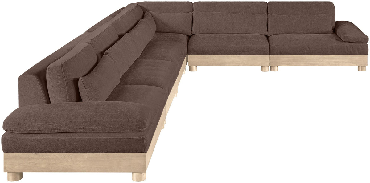 Turin - Chenille Fabric Upholstered Modular Sectional - Brown