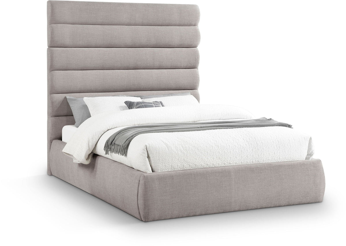 Adam - Linen Fabric Bed With 70.5" Headboard