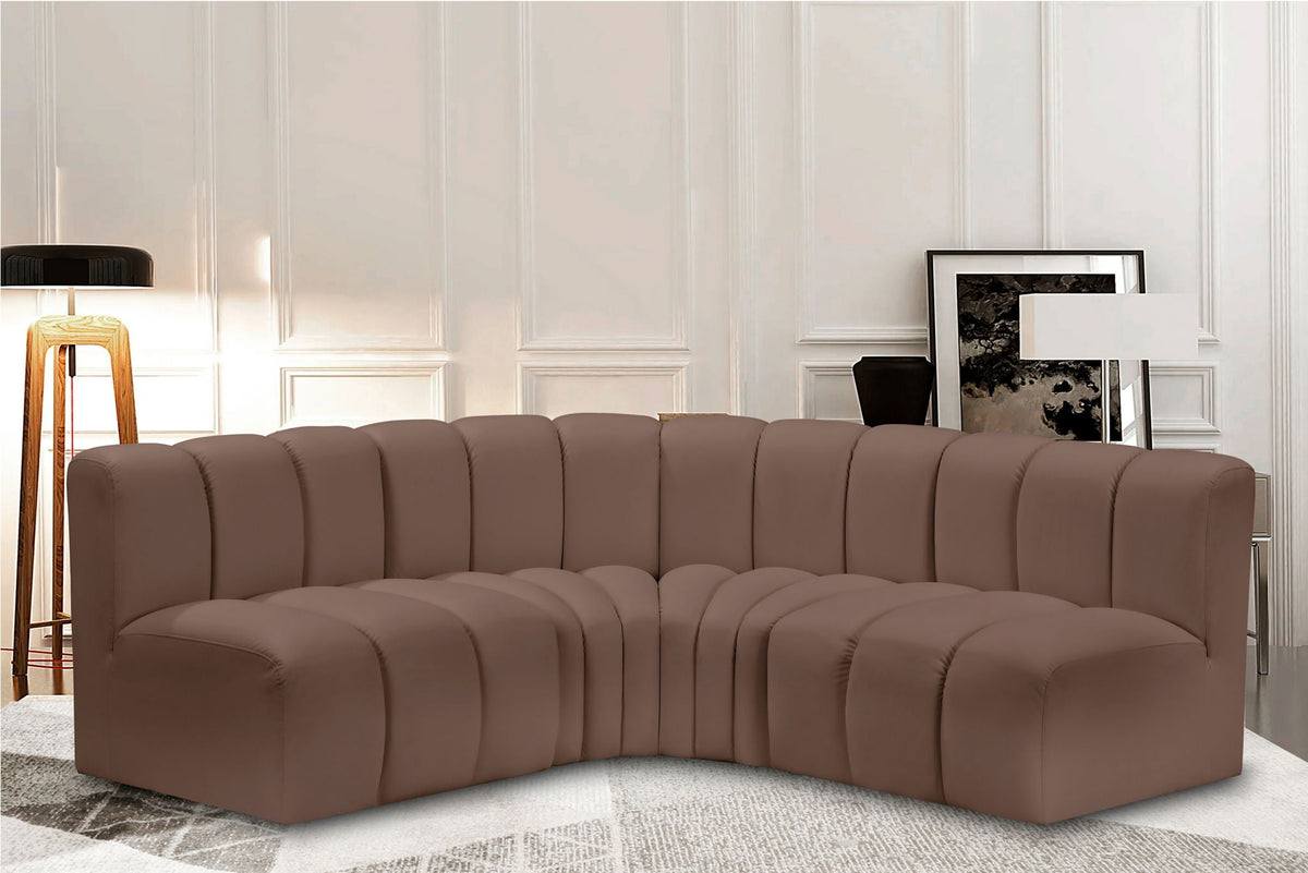 Arc - Faux Leather 4 Piece Corner Modular Sofa