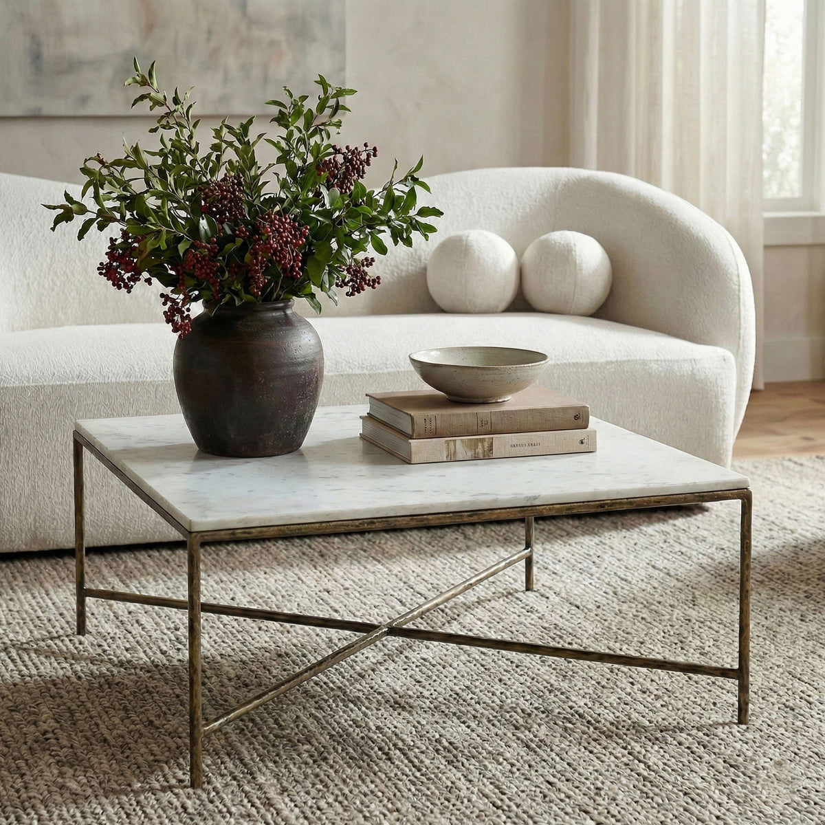 Valen - Marble And Iron Table