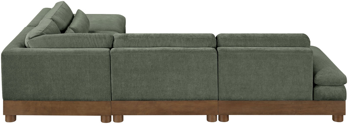 Turin - Chenille Fabric Upholstered Modular Sectional - Green