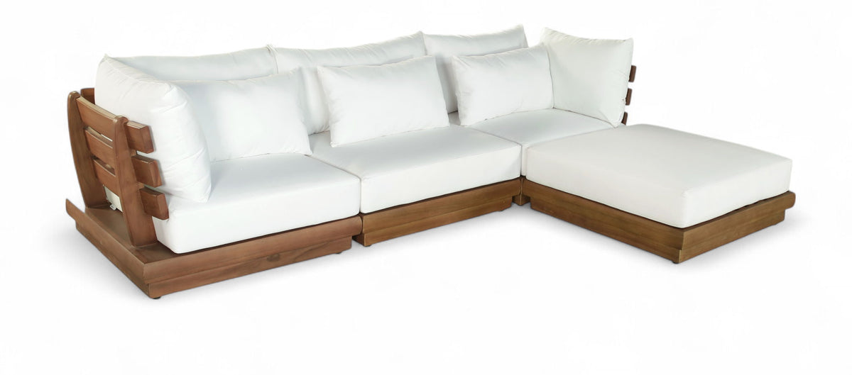 Mirella - 4 Piece Water Resistant Fabric Outdoor Patio Modular Sectional