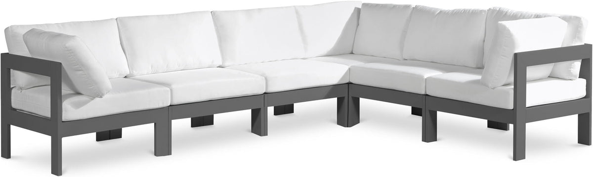 Nizuc - Outdoor Patio 6 Piece Modular Sectional With Gray Frame