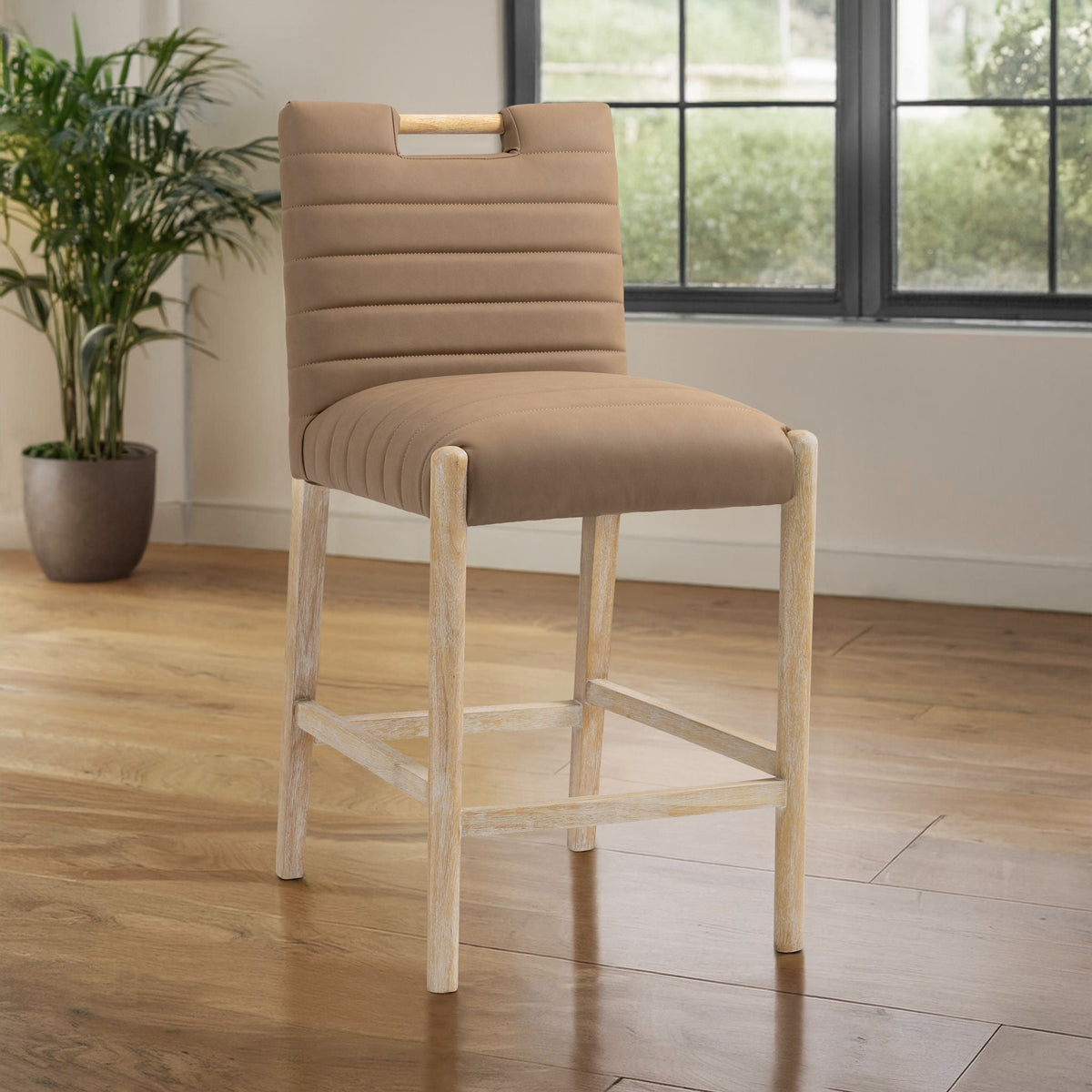 Aimee - Counter Stool - Light Brown Legs