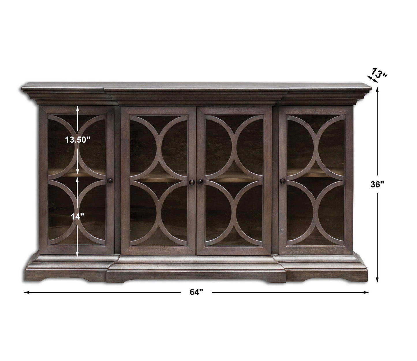Belino - Wooden 4 Door Chest - Dark Brown