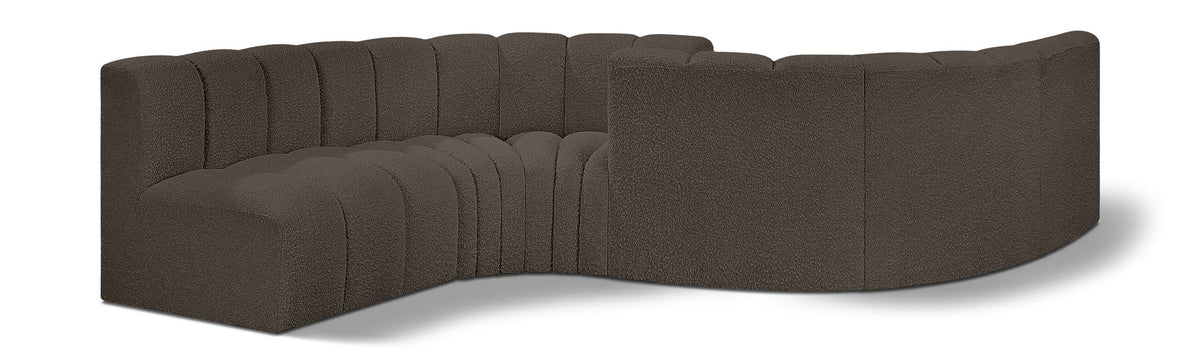 Arc - Boucle Fabric 6 Piece Modular Sofa - Black
