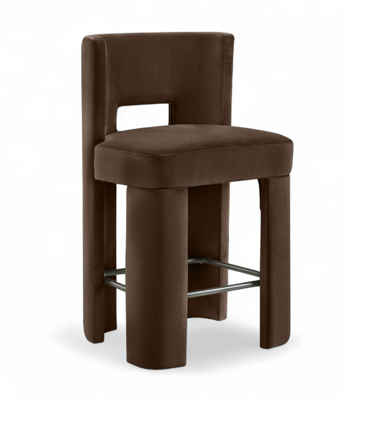 Zuno - Velvet Performance Fabric Upholstered Counter Stool (Set of 2)