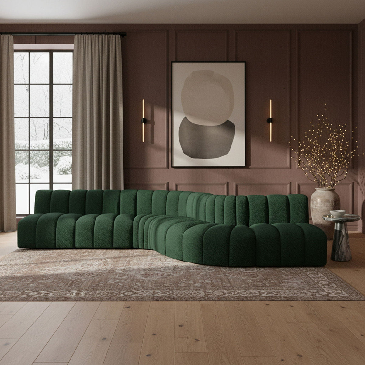 Arc - Boucle Fabric 7 Piece Modular Sofa