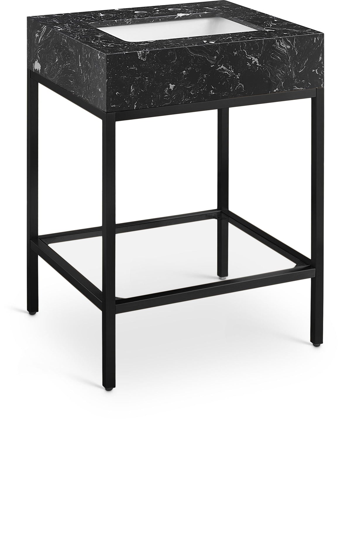 Marmo - Engineered Marble Bathroom Vanity With Black Base
