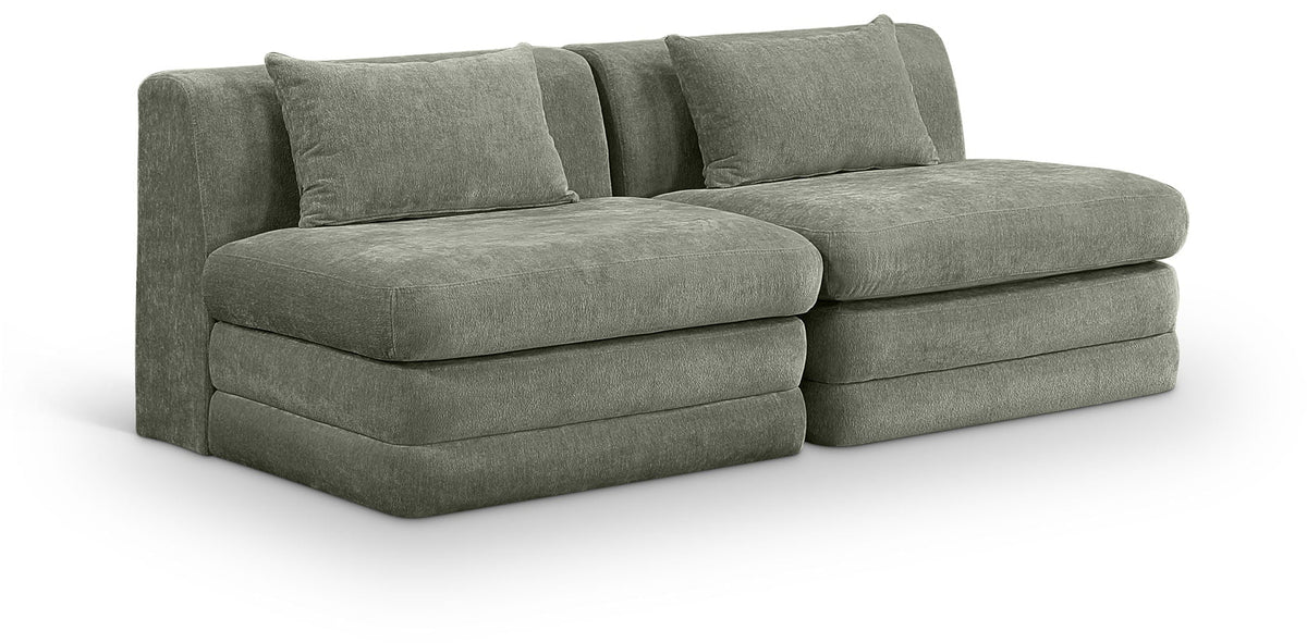 Stellar - 2 Piece 76" Upholstered Modular Armless Loveseat