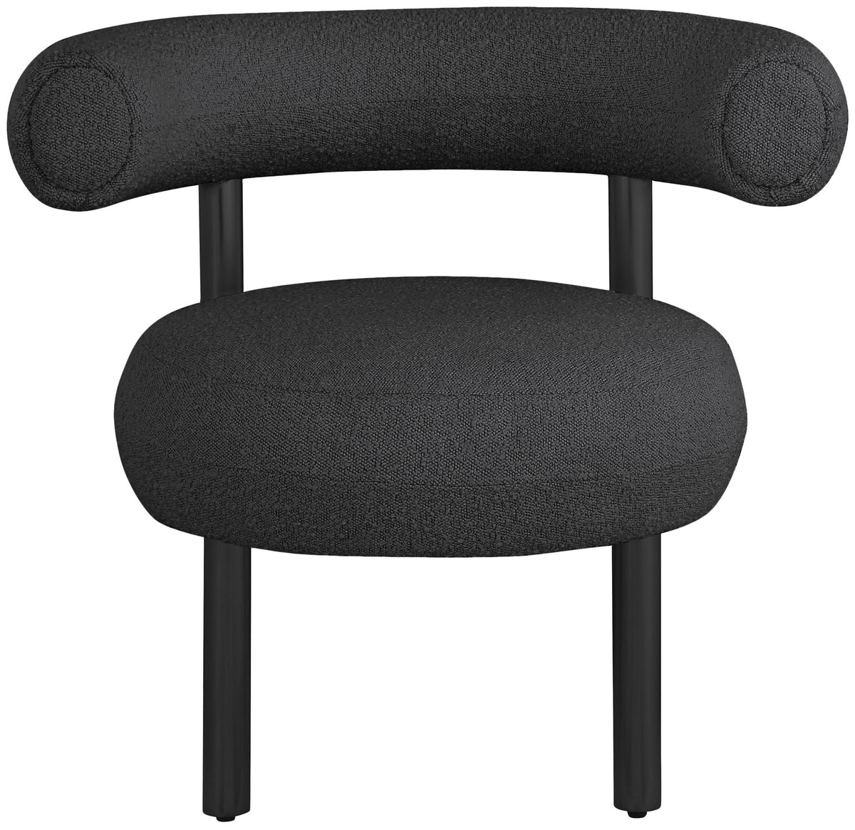Bordeaux - Boucle Fabric Accent Chair With Black Legs