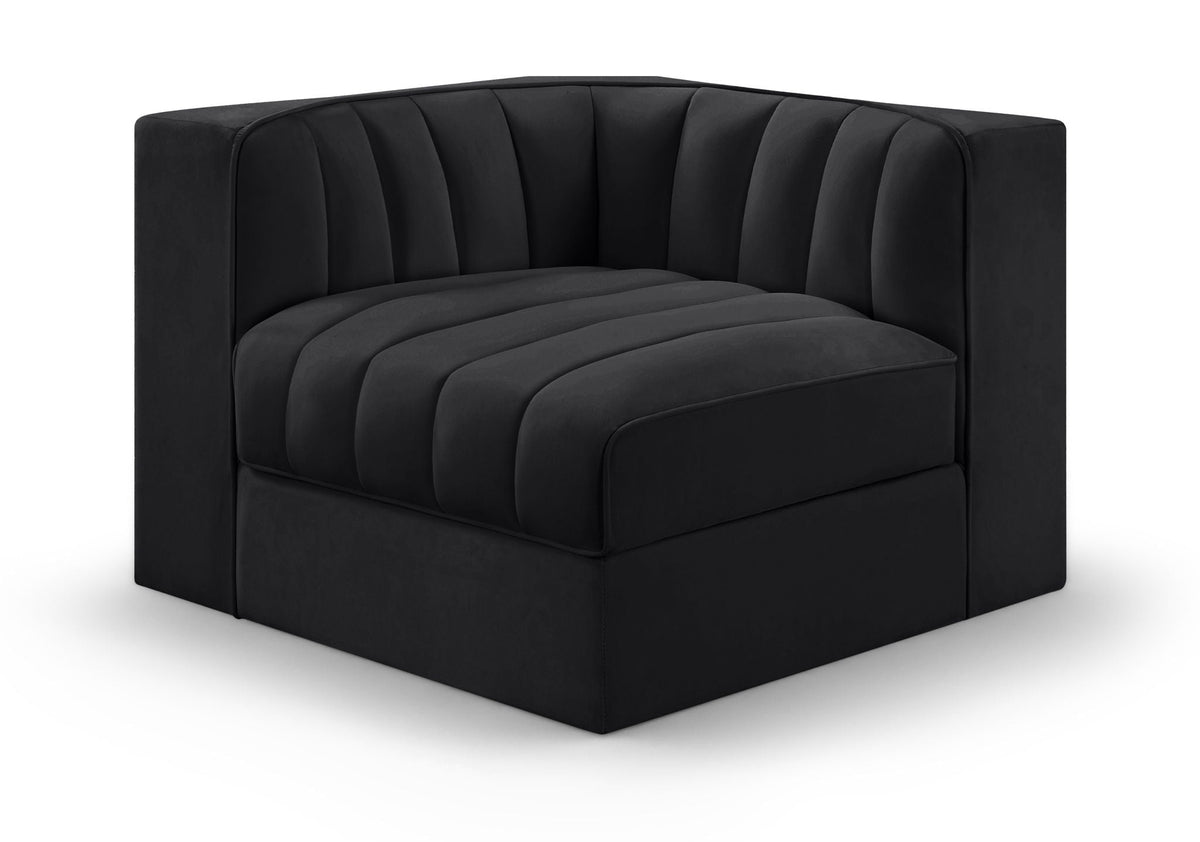 Rummi - Velvet Performance Fabric Upholstered Modular Corner Chair