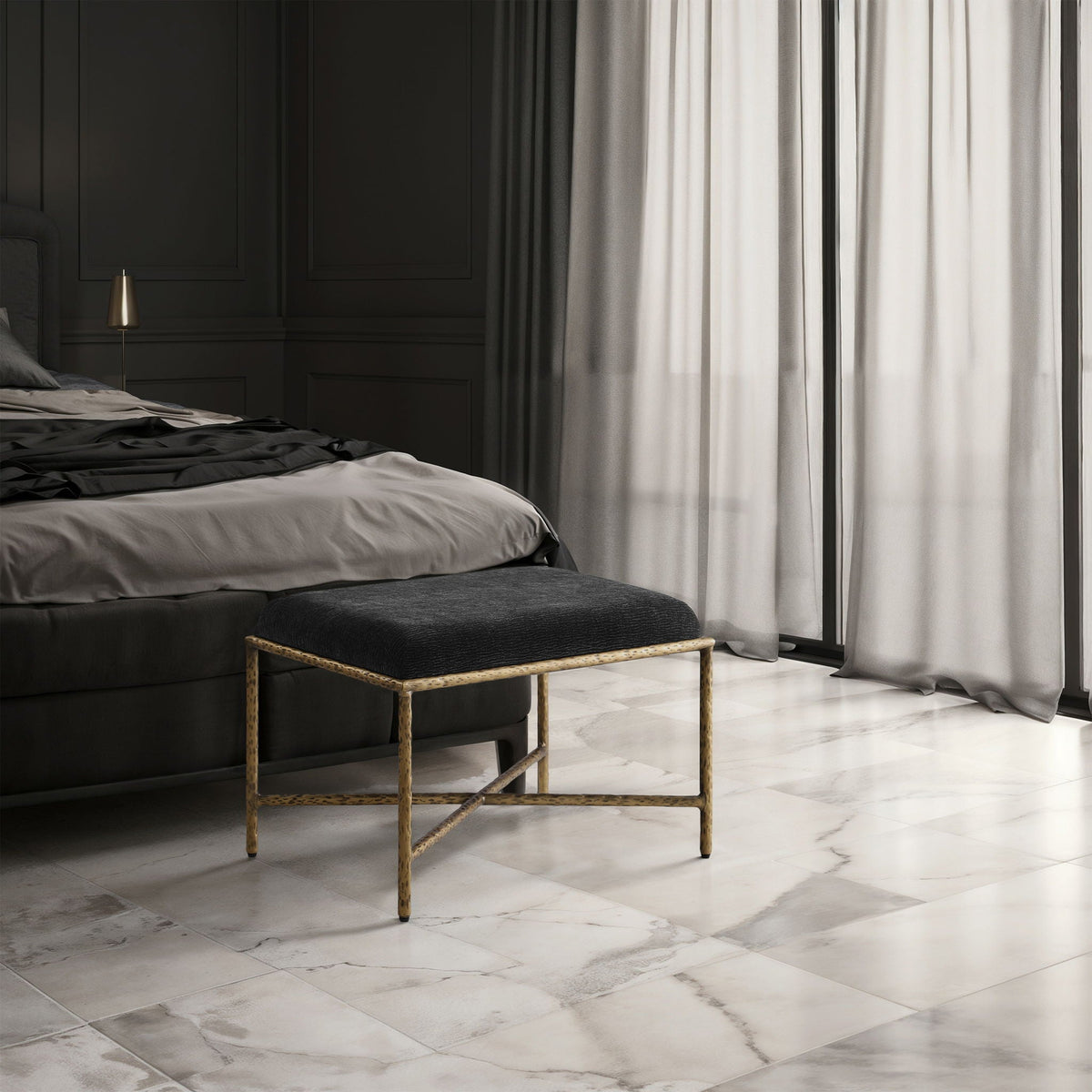 Valley - Bench With Gold Frame