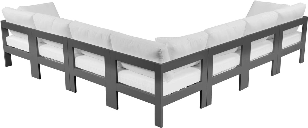Nizuc - Outdoor Patio 7 Piece Modular Sectional With Gray Frame