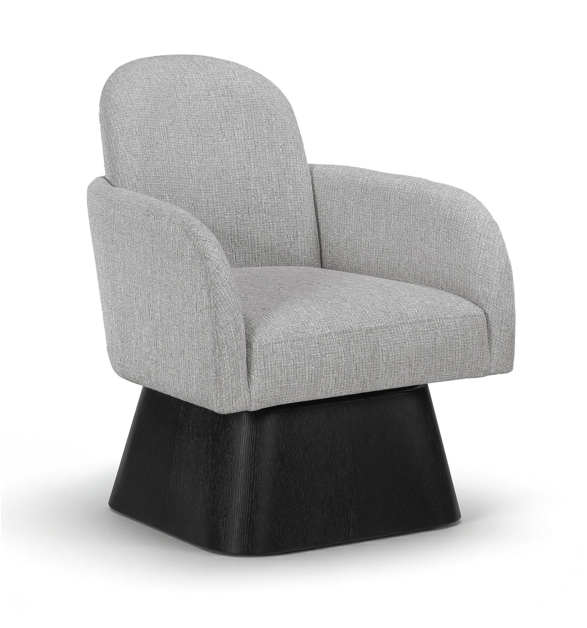 Marlowe - Linen Textured Fabric Upholstered Swivel Accent Chair - Stained Black