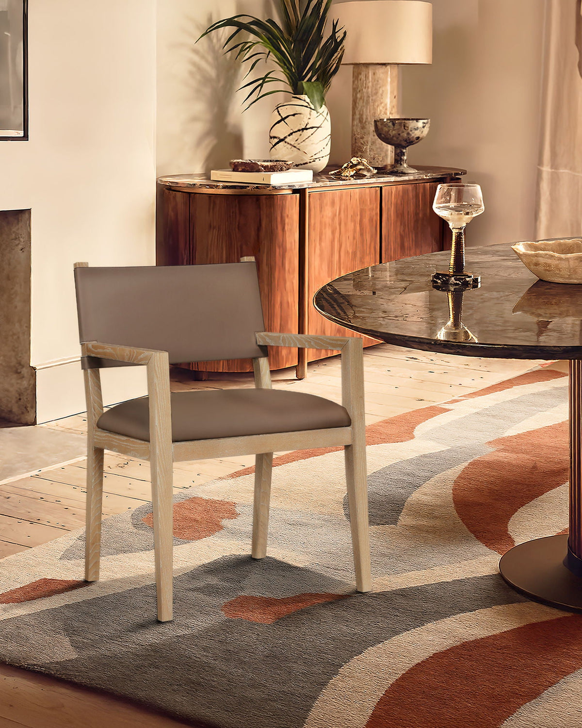 Avon - Vegan Leather Dining Arm Chair