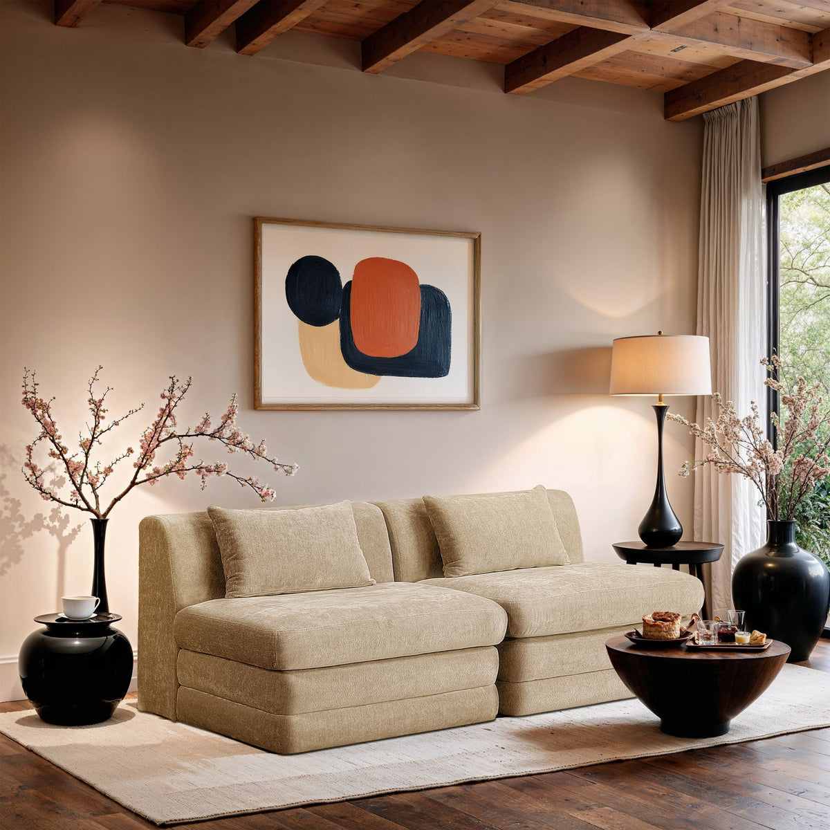 Stellar - 2 Piece 76" Upholstered Modular Armless Loveseat