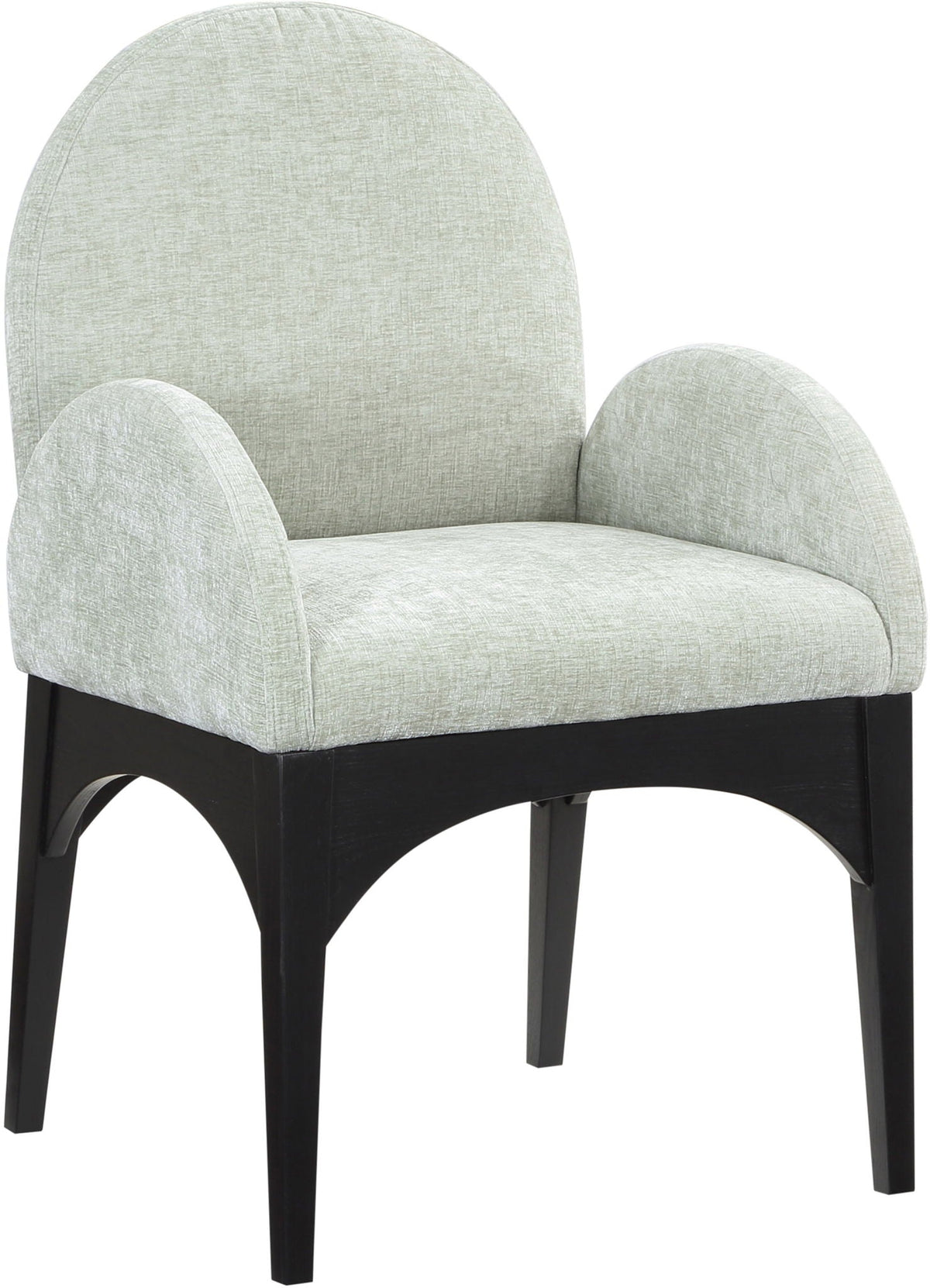 Waldorf - Chenille Dining Arm Chair With Black Legs