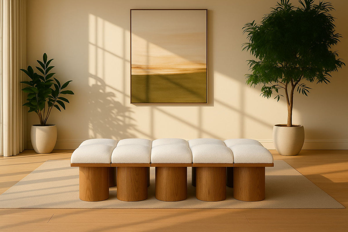 Pavilion - 10 Piece Modular Bench With Brown Base