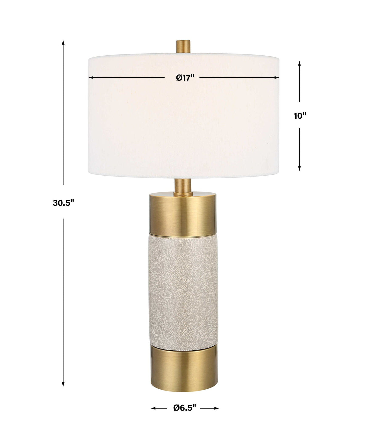 Adelia - Ivory & Brass Table Lamp