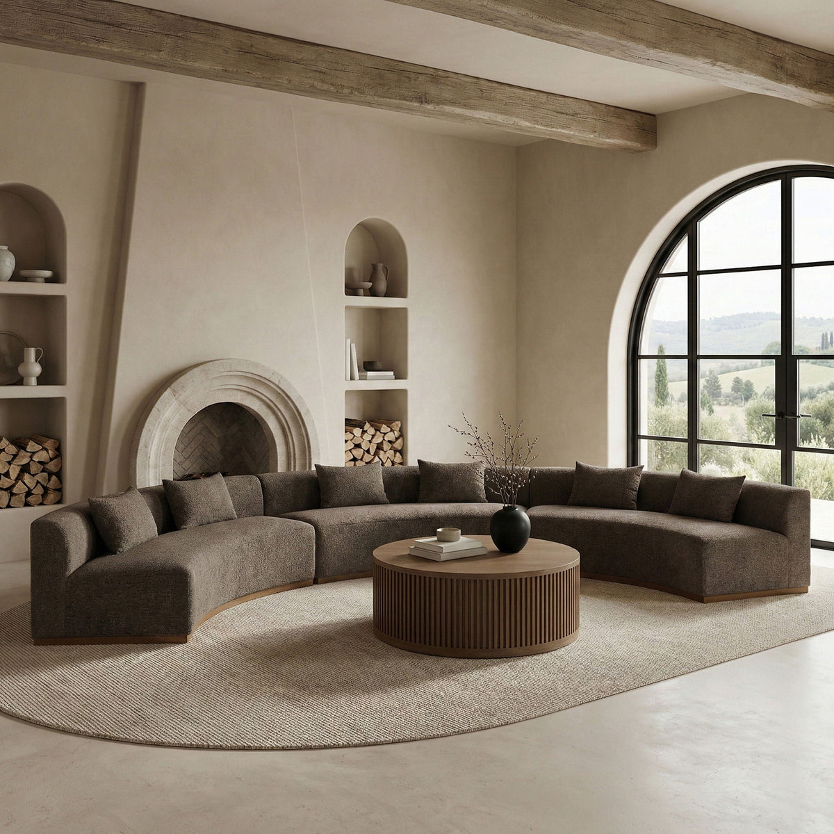 Avanti - Chenille Fabric Upholstered 3 Piece Modular Sectional