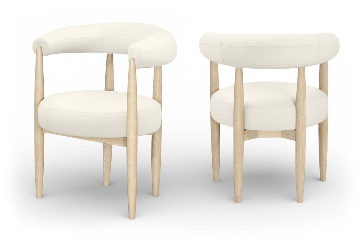 Sable - Vegan Leather Upholstered Dining Chair (Set of 2) - Painted Natural Base